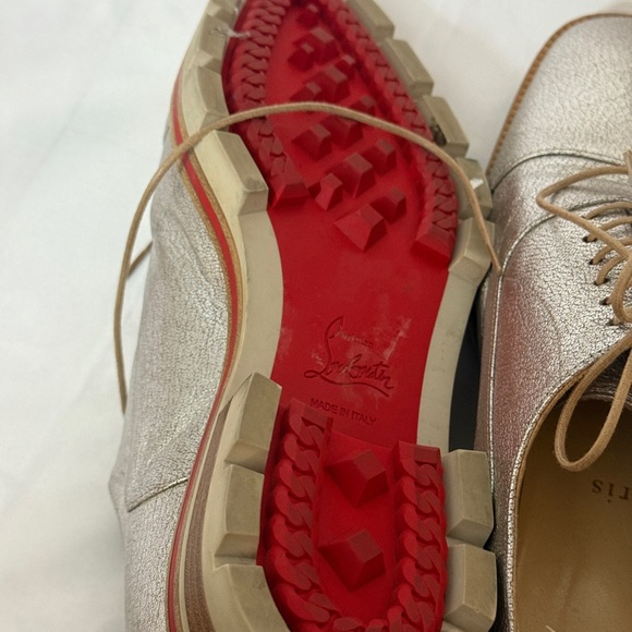 Christian Louboutin Silver Leather Women's Flats - Picture 15 of 15